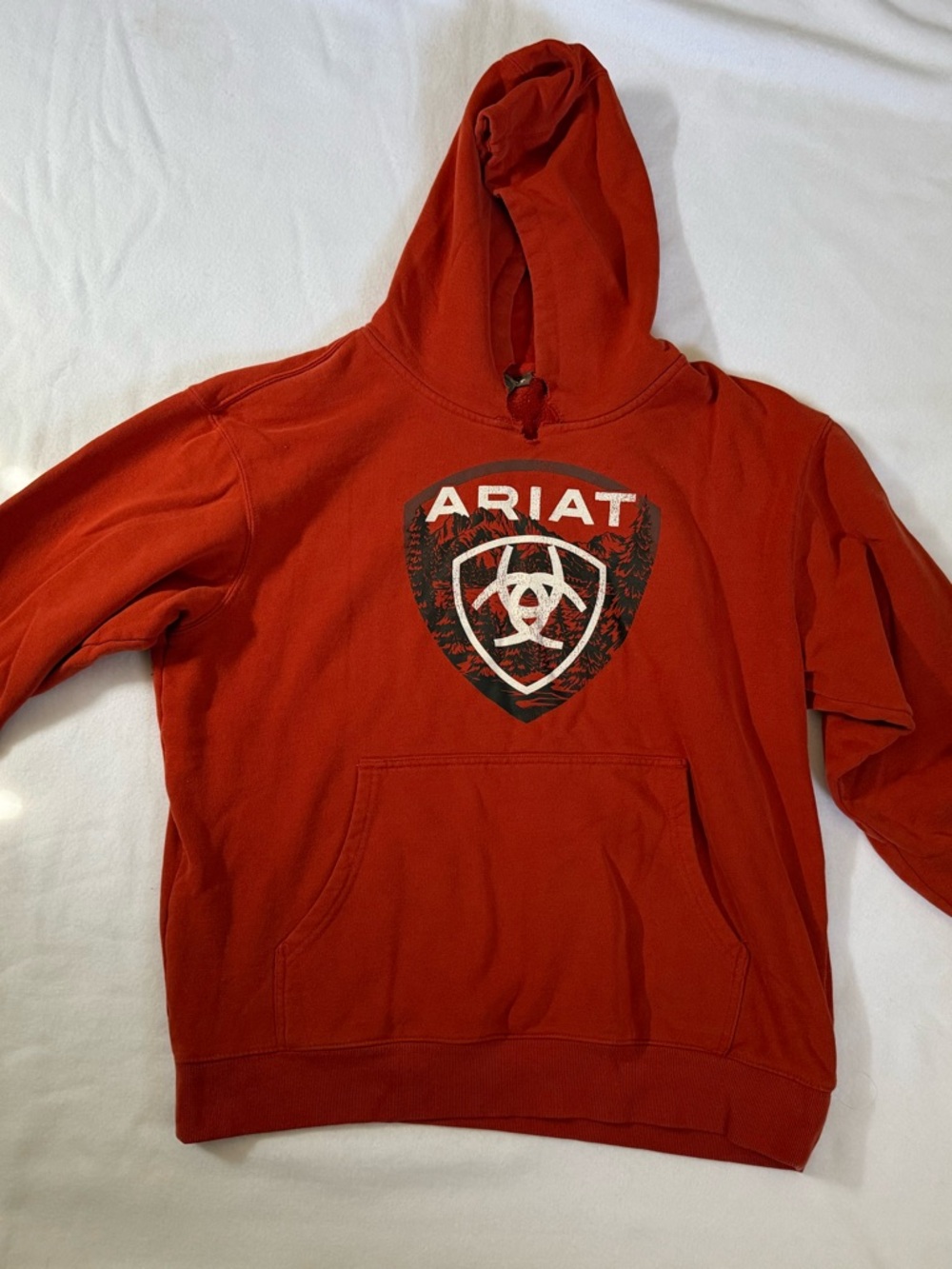 Ariat Rust Red Hooded Pullover with Shield Logo